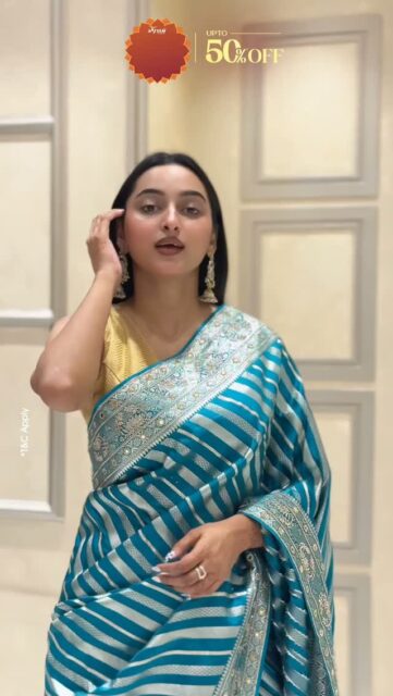 What does this saree give?
.
Striking teal stripes, intricate silver detailing and a rich traditional border — this saree is elegance with a modern edge. The cool-toned palette keeps it refreshing, while the detailed weave brings that unmistakable desi charm. Perfect for festive days, family celebrations and graceful evening looks.
.
Big Billion Sale is live from 1st July! Upto 50% Off.
📍Juni Shukrawari Road, Opp. Bank of India, Sakkardara, Nagpur.
📞 85300 26682
.
Comment TEAL if this saree has your heart.
.
#TealSaree #BlueSaree #SareeLove #DesignerSaree #SatyamMall
.
{Saree Collection, Saree Love, Saree, Wedding Saree, Designer Saree, Latest Saree, Silk Saree, Marathi Look, Saree Fashion, Explore, FYP, Saree Style, Saree, Pink Saree, Fashion, Saree Lover, Ethnic Wear, Trending Reels, Indian Fashion, Traditional, Saree Blouse Design, Indian Wear, Viral Saree, Makeup, Traditional Look, Makeup Tutorial, Makeup Artist}