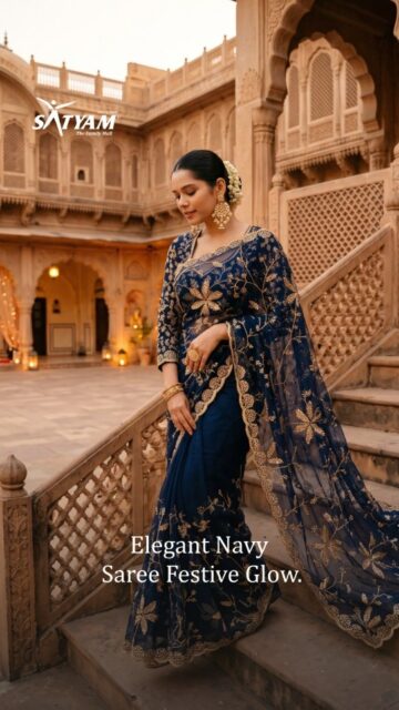 💙 Where would you wear this Navy Blue Saree? 👇
.
Look stunning in Navy Blue Saree! 💙✨
.
Gold floral embroidery across the sheer sleeves, pleats and pallu gives this navy saree a rich festive finish. 
.
For sangeet nights, receptions and cocktail evenings, deep navy with gold is a classic and festive together. 
.
 Comment "SAREE" for price and info. 👇
.
.
.
📍Juni Shukrawari Road, Opp. Bank of India, Sakkardara, Nagpur.
📞 85300 26682
.
[Saree, Function Saree, Wedding Saree, Ethnic Wear, Saree Style, Festival Saree, Ethnic Style, Saree Styling, Wedding Saree, Maharashtrian Saree, Viral Reels, Pooja Saree, Festive Collection, Diwali Shopping, Traditional Saree]

#fashion #sarees #sareelovers #ethnicwear #sareelove